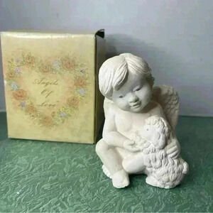 RUSS  Berrie Angels Of Love “Angel W Lamb” 5inch  CHERUB FIGURE (#15735)